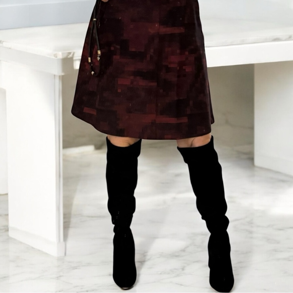 Michael Kors Black over the knee velour Heeled Boots Sleek Silhouette - Picture 4 of 13